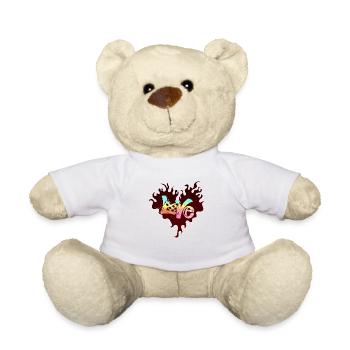 Liebe glückliches Herz Karte Valentinstag Vektor Design Kunst - Teddy - Weiß - Vorne