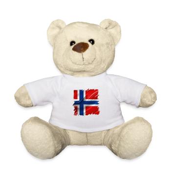 Norvège Norvège Drapeau Scandinavie Norden Tor Viking - Nounours - blanc - Devant