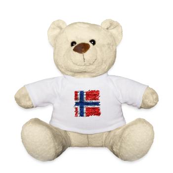 Norvège Norvège Drapeau Scandinavie Norden Tor Viking - Nounours - blanc - Devant