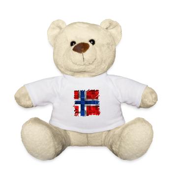 Norvège Norvège Drapeau Scandinavie Norden Tor Viking - Nounours - blanc - Devant