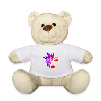 Beautiful female paint art Face colorful woman - Teddy Bear - white - Front