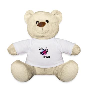 Girlpower -Herz mit Flügel - bunt - Mädchen /Kind - Teddy - Weiß - Vorne