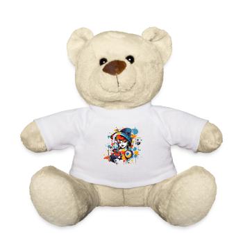 Beautiful female paint art Face colorful woman - Teddy Bear - white - Front