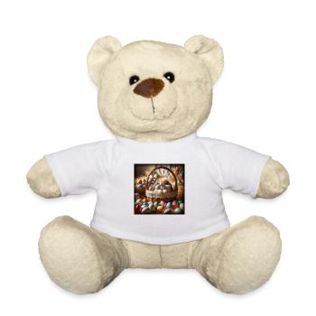 Un lapin mignon dans un panier - Nounours - blanc - Devant