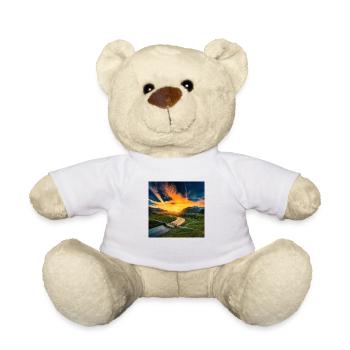 Landschaft mit Sonnenuntergang - Teddy - Weiß - Vorne