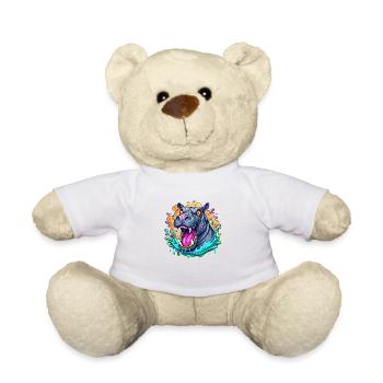 Hippo - Teddy Bear - white - Front