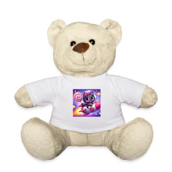 Space Kitty avec sucette et boucle rose dans l’espace - Nounours - blanc - Devant