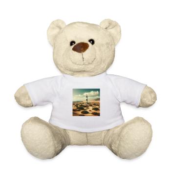 Gato Loco Lighthouse El Cotillo Illustration Beach - Teddy Bear - white - Front