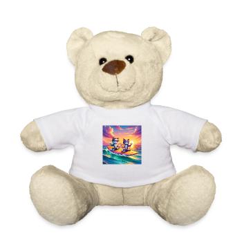 Gato Loco SurfingCat Surfende Katzen Surfboard Cat - Teddy - Weiß - Vorne