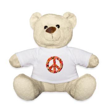 Signe de paix floral - Nounours - blanc - Devant