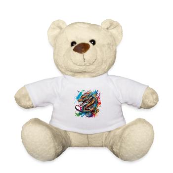 Tattoo / Tier / Kunst / cool / Comic / Drache - Teddy - Weiß - Vorne