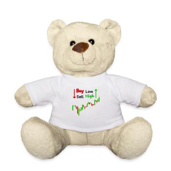 Buy Low Sell High Trading Candlesticks CFD Spruch - Teddy - Weiß - Vorne