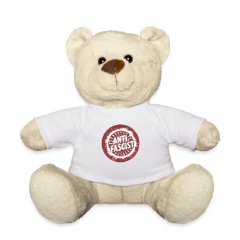 Antifaschist Kreis Rot links kommunist - Teddy - Weiß - Vorne