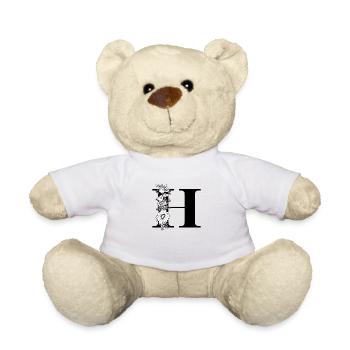 Buchstabe h Blumen schwarz und weiß - Teddy - Weiß - Vorne