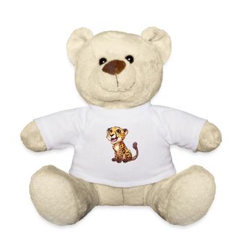 Mignon jeune guépard souriant - Nounours - blanc - Devant