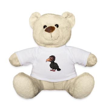Geier Grafik Mit Roten Augen - Teddy - Weiß - Vorne