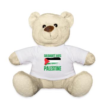 SOLIDARITÉ avec Palestine Gaza - Nounours - blanc - Devant