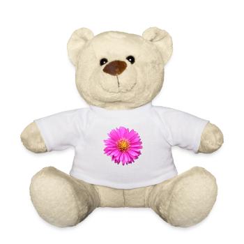 fleur rose fleur rose aster d’été - Nounours - blanc - Devant