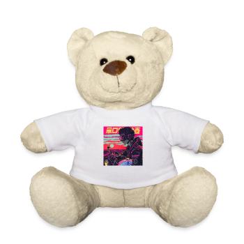 80er Jahre Anime Typ beruhigender hochwertiger Modedruck - Teddy - Weiß - Vorne