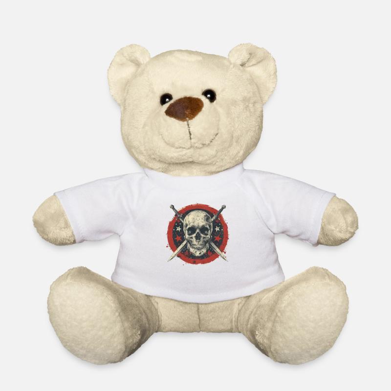 Skull Swords Skull - Teddy Bear - white