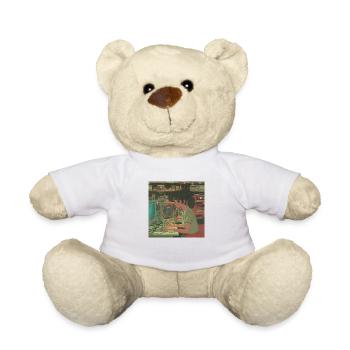 80er Jahre Anime Mädchen beruhigender hochwertiger Modedruck - Teddy - Weiß - Vorne