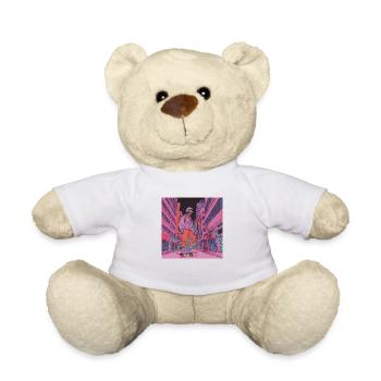 80er Jahre Anime Typ beruhigender hochwertiger Modedruck - Teddy - Weiß - Vorne