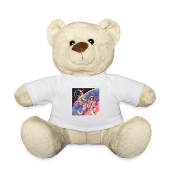 80er Jahre Anime Mädchen beruhigender hochwertiger Modedruck - Teddy - Weiß - Vorne