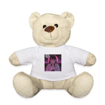 Impression de mode de haute qualité de fille anime des années 80 - Nounours - blanc - Devant