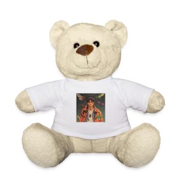 80er Jahre Anime Typ beruhigender hochwertiger Modedruck - Teddy - Weiß - Vorne