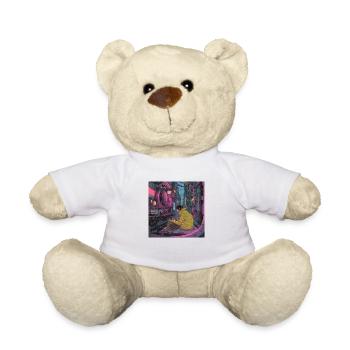 80er Jahre Anime Teen Beruhigender Hochwertiger Modedruck - Teddy - Weiß - Vorne
