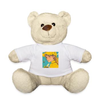 80er Jahre Anime Teen Beruhigender Hochwertiger Modedruck - Teddy - Weiß - Vorne