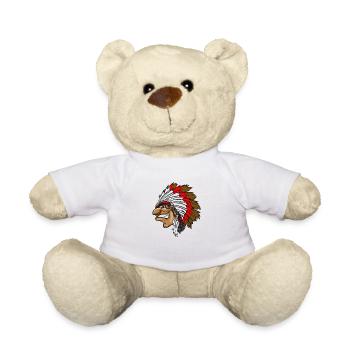 Indianerhäuptling grinst listig Cartoon lächelt - Teddy - Weiß - Vorne