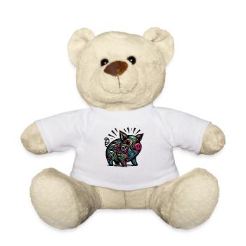 Colorful Pig - Teddy Bear - white - Front