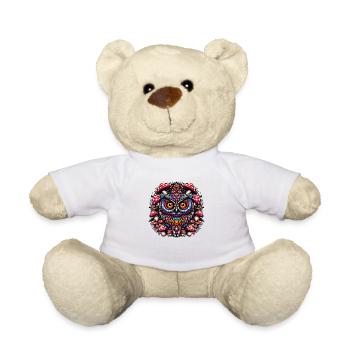 Psychedelische Eule - Teddy - Weiß - Vorne