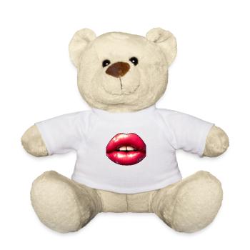 Lèvres Rouges Sexy - Nounours - blanc - Devant