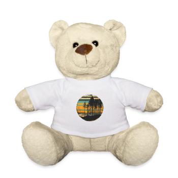 Sunset Forest Nature Outdoors Retro 80s Vibe - Teddy Bear - white - Front