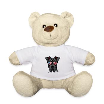 Great Dane with American Sunglasses - Teddy Bear - white - Front