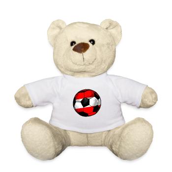 Austrian Football in Red, White, Red, European Championship - Teddy Bear - white - Front
