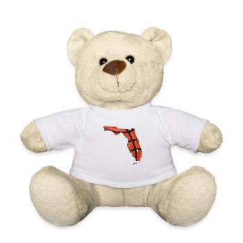 Real Basketball in Florida State Map - Teddy Bear - white - Front
