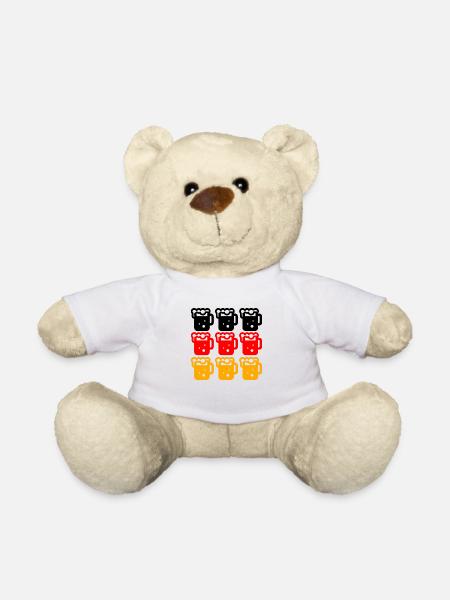 Deutschland Bier Flagge - Teddy - Weiß