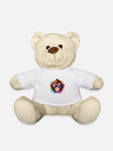 Cool Monkey - Funky Monkey - Teddy Bear - white