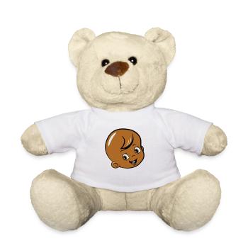 Bébé heureux riant avec des yeux brillants - Nounours - blanc - Devant