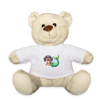 Mermaid Dachshund - Teddy Bear - white - Front