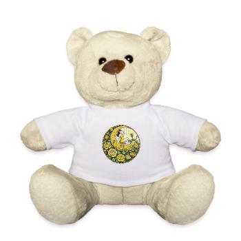 Yellow Roses Pinup - Teddy Bear - white - Front