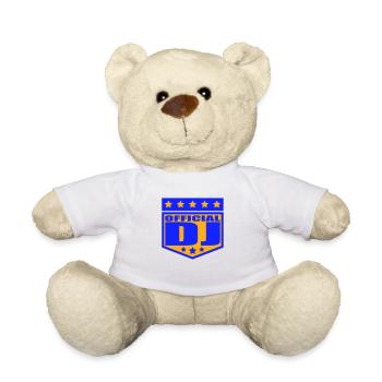 Official DJ Music Party Text Logo Star Banner - Teddy Bear - white - Front