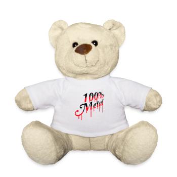 100 % Prozent Metal Musik Stempel Graffiti Tropfen - Teddy - Weiß - Vorne
