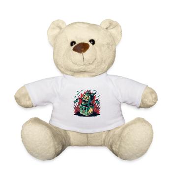 Monster Jack-in-the-Box - Retro Horror Fun - Teddy Bear - white - Front