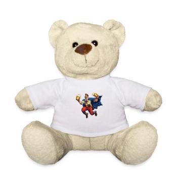 Bier Superheld Trachten Bedienung Volksfest Motiv - Teddy - Weiß - Vorne