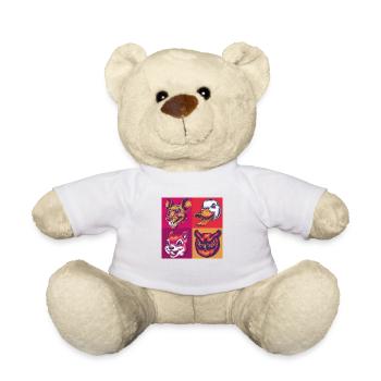Smile Animals Mouse Duck Owl Squirrel Halloween - Teddy Bear - white - Front