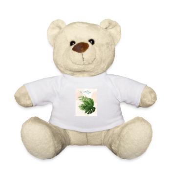 I'd Never Leaf You - Minimalist Greenery Design - Teddy Bear - white - Front